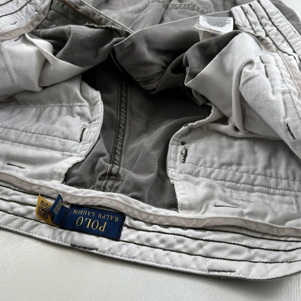 Polo Ralph Lauren Men Actual 35 Cargo Shorts Gray Military Baggy Army Grunge Y2K